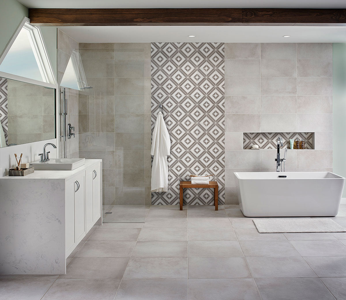 Rhombix Dove Geometric Tile