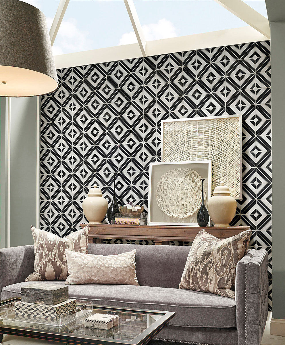 Rhombix Nero Geometric Tile