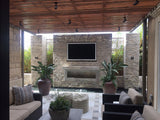 Silver Travertine Stacked Stone Tile