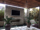Silver Travertine Stacked Stone Tile