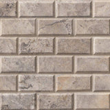 Silver Travertine Subway Tile 2x4 Tile