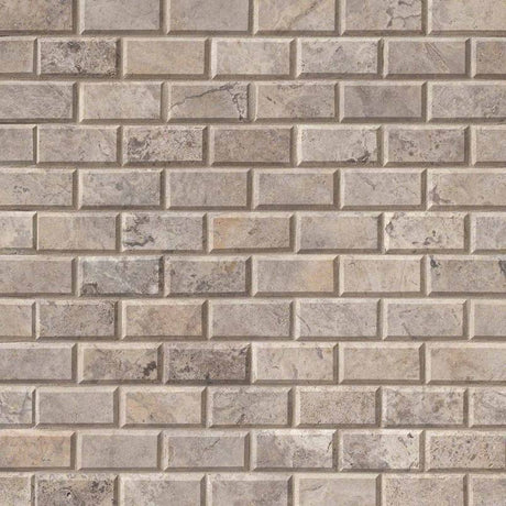 Silver Travertine Subway Tile 2x4 Tile