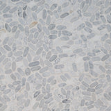Sliced Carrara White Pebbles Mosaic Tile