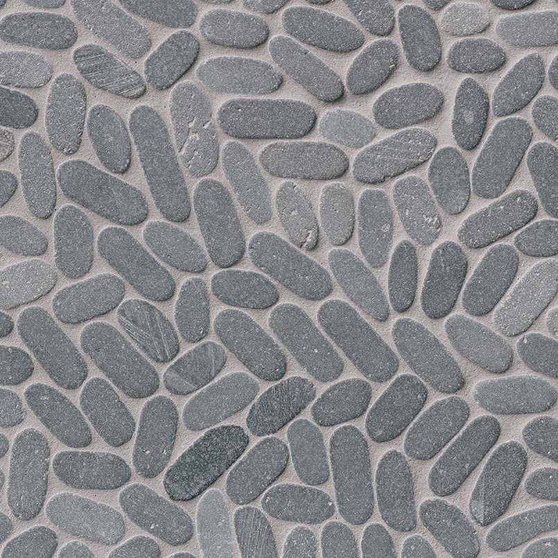 Sliced Coal Pebbles Mosaic Tile