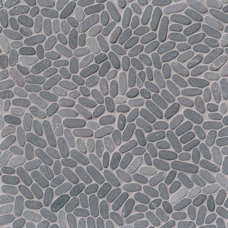 Sliced Coal Pebbles Mosaic Tile