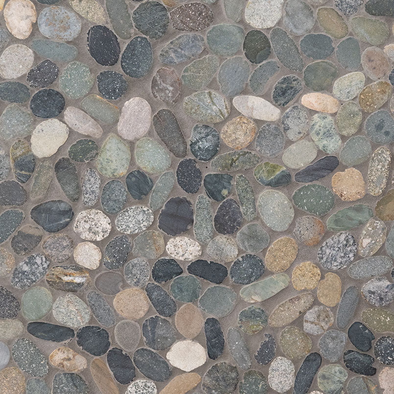 Sliced Rainforest Pebbles Mosaic Tile