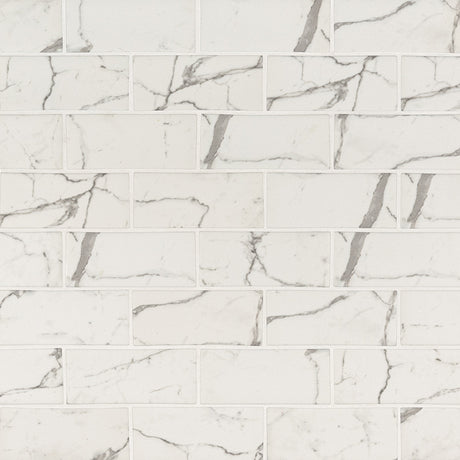 Statuario Celano Glass Tile 3x6 Tile
