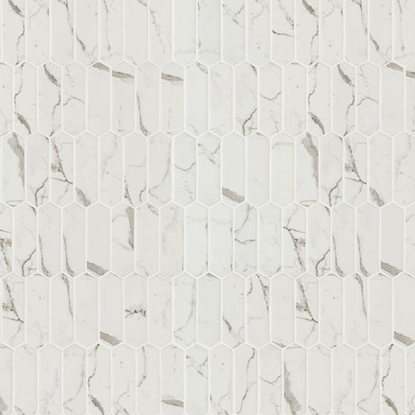 Statuario Celano Picket Glass Tile