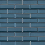 Tahiti Blue Glass Tile Beveled Tile