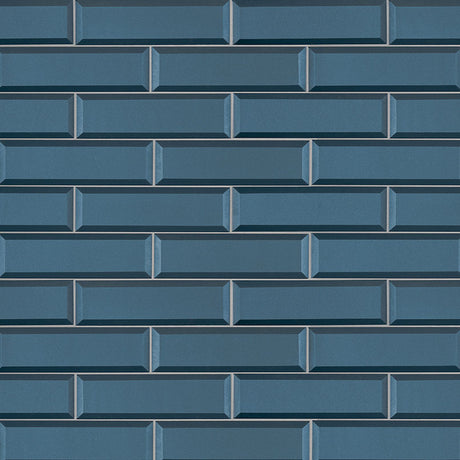 Tahiti Blue Glass Tile Beveled Tile