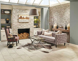 Silver Travertine Stacked Stone Tile
