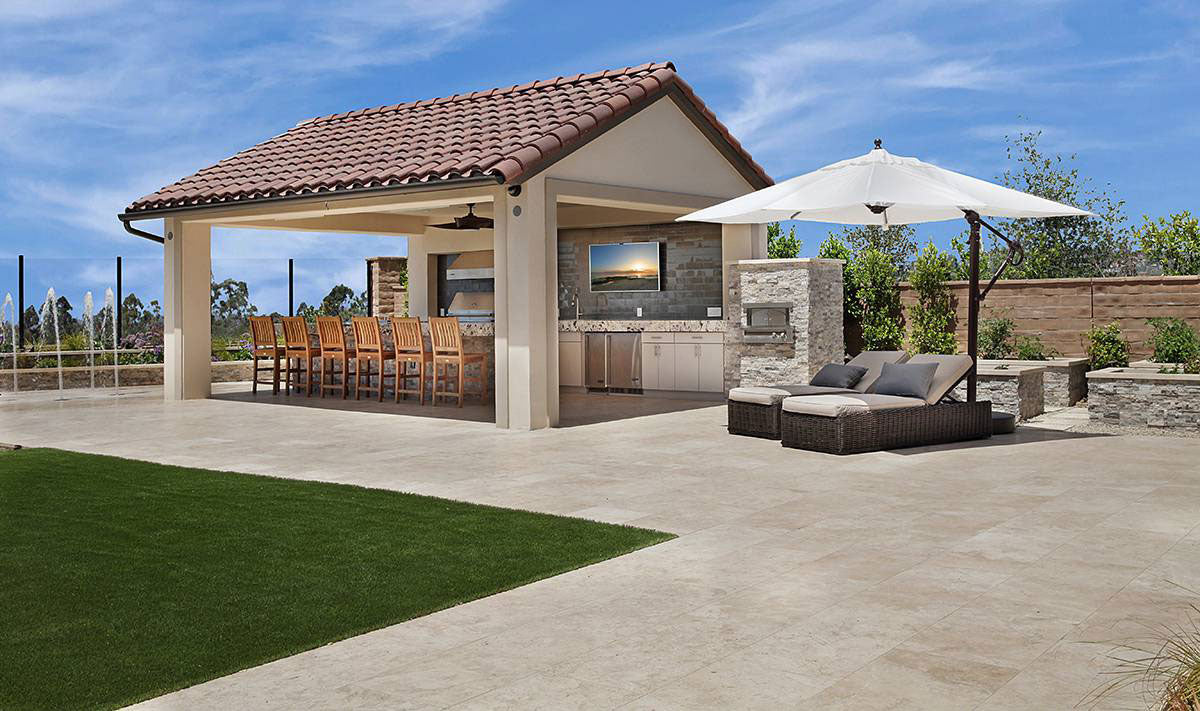 Silver Travertine Stacked Stone Tile