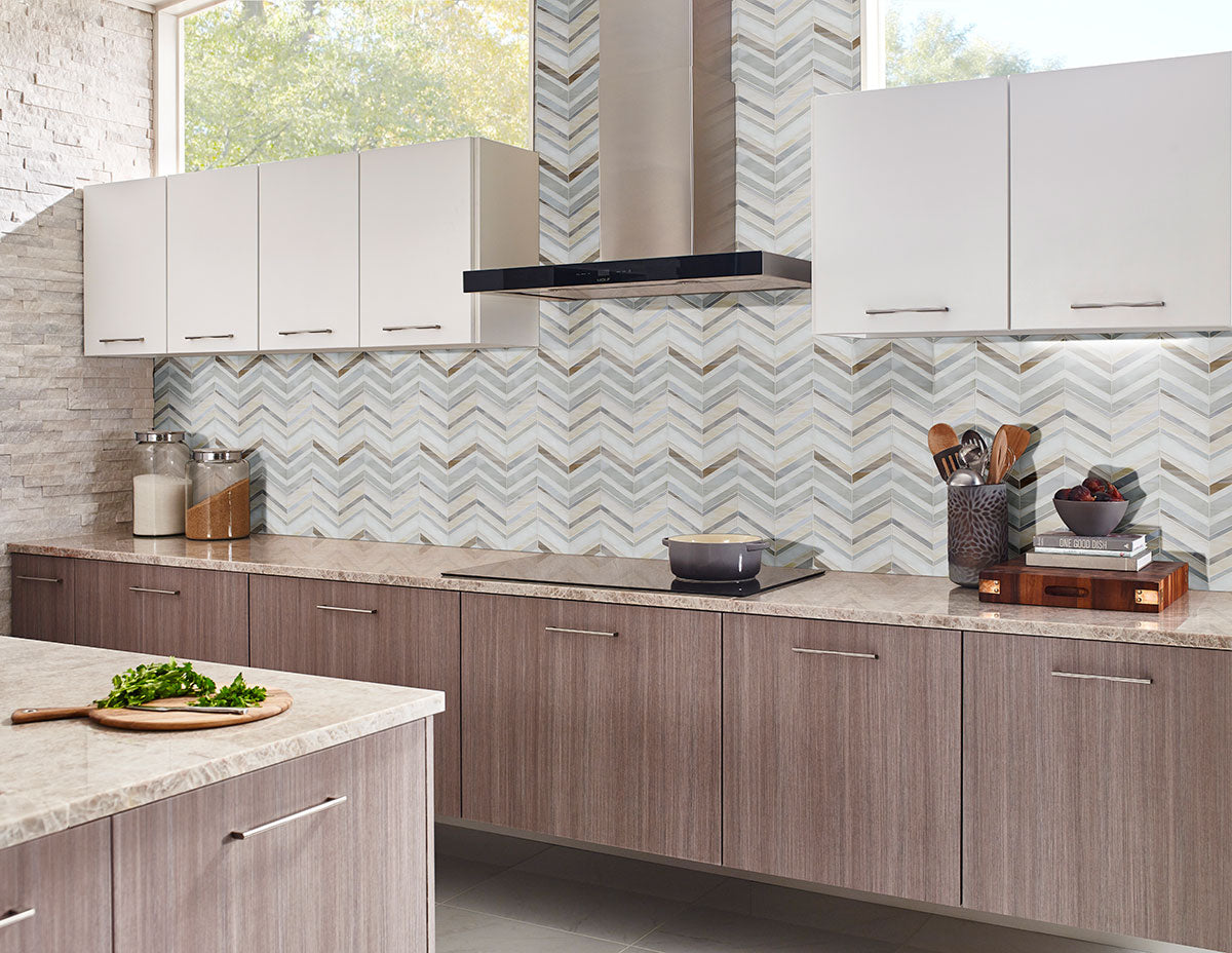 Urban Wave Greige Glass Tile