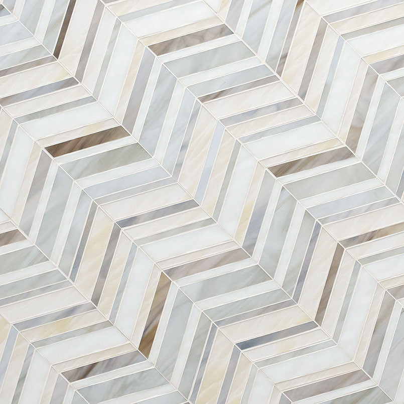 Urban Wave Greige Glass Tile