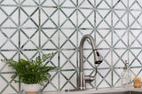 Verdant Green Geometrica Pattern Pol Tile