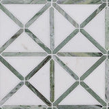 Verdant Green Geometrica Pattern Pol Tile