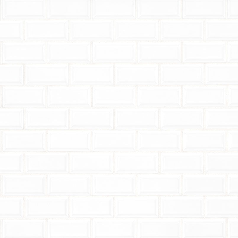 White 2X4 Beveled Glossy Tile