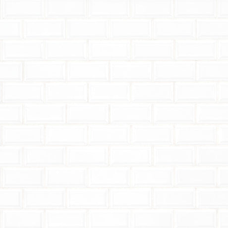 White 2X4 Beveled Glossy Tile