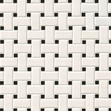 White & Black Basketweave Tile
