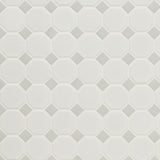 White And Gray Matte Octagon Tile