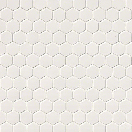 White Glossy 2” Hexagon Mosaic Tile
