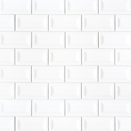 Inverted Bevel White Subway Tile