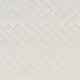 White Herringbone Mosaic Tile