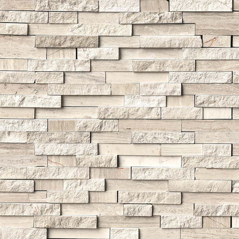White Quarry Splitface Interlocking Wall Tile