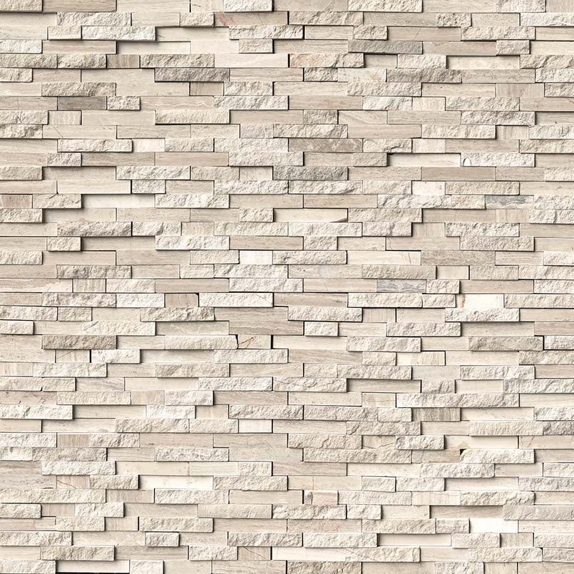 White Quarry Splitface Interlocking Wall Tile