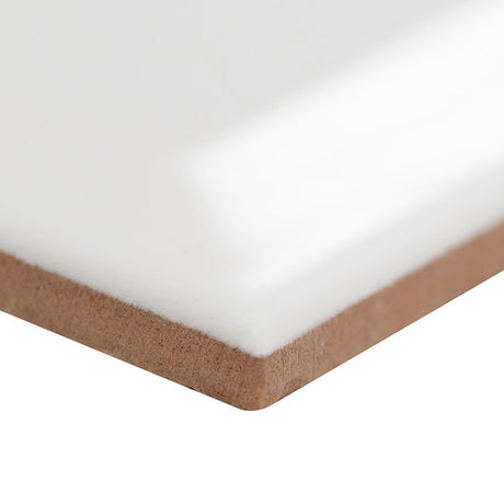 White Beveled Subway Tile 3x6 Tile