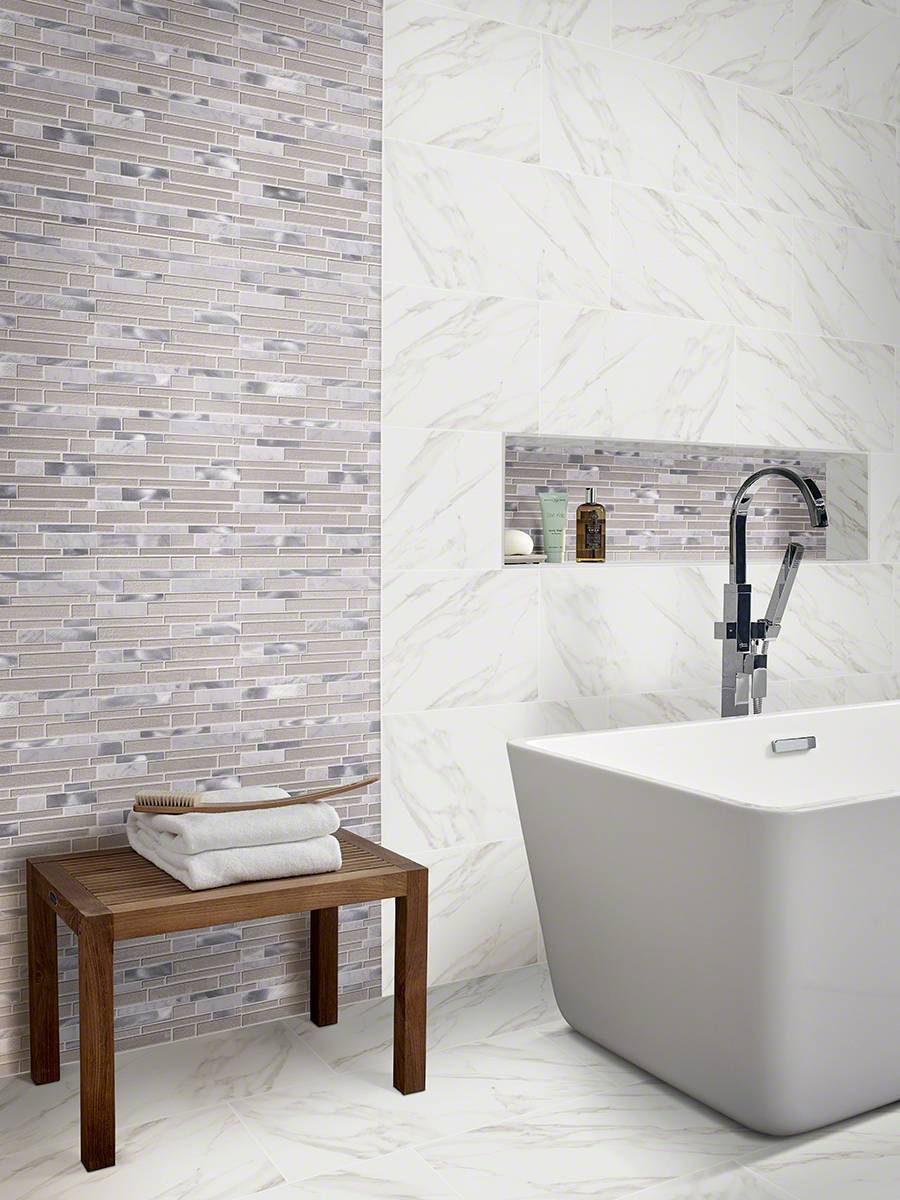 White Wave Interlocking Tile